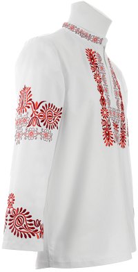 Vyšívaná košeľa BOHUMIL s otvoreným rukávom a hladkovaná výšivka Pusté Úľany