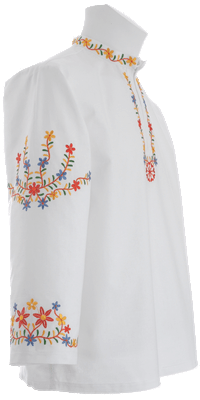 Ľudová krojová košeľ MARIÁN, s motívom kysuckej výšivky z Rakovej