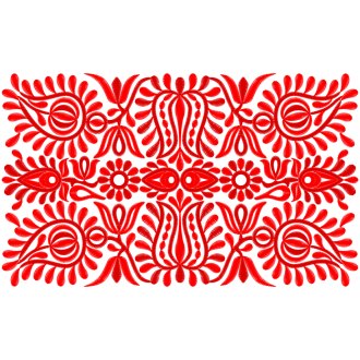 Vyšívané oplecko BOHUMILA s Voderadskou výšivkou - farebná varianta: červená svetlá - červená tmavá